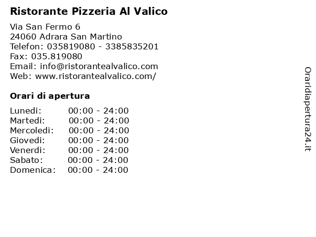 Ristorante Pizzeria Al Valico a Adrara San Martino: indirizzo e orari di apertura