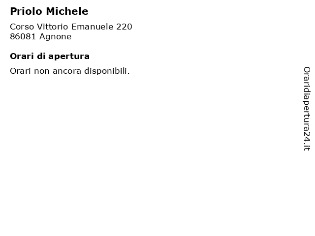 Priolo Michele a Agnone: indirizzo e orari di apertura