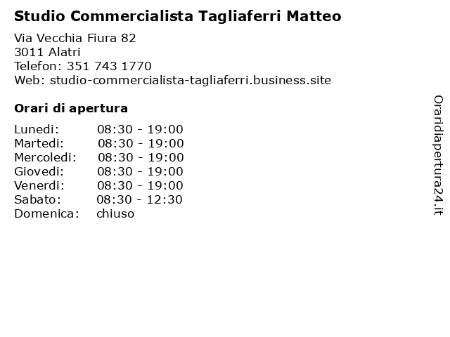 Studio Commercialista Tagliaferri Matteo a Alatri: indirizzo e orari di apertura
