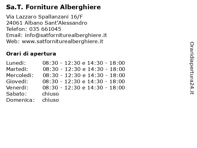 Sa.T. Forniture Alberghiere a Albano Sant'Alessandro: indirizzo e orari di apertura