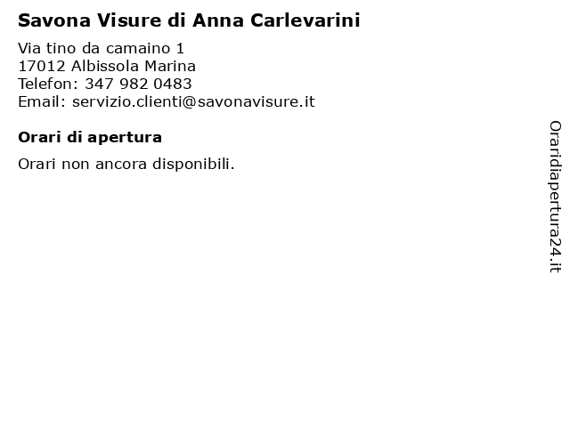 Savona Visure di Anna Carlevarini a Albissola Marina: indirizzo e orari di apertura