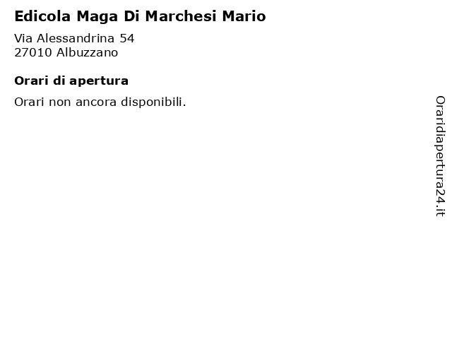 Edicola Maga Di Marchesi Mario a Albuzzano: indirizzo e orari di apertura