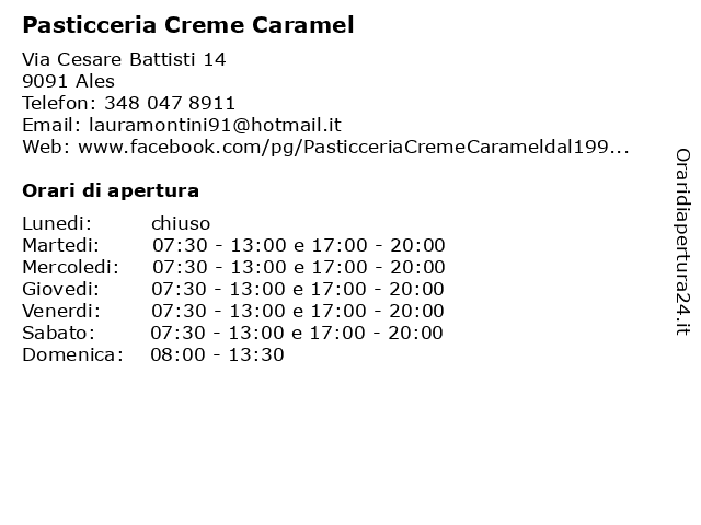 Pasticceria Creme Caramel a Ales: indirizzo e orari di apertura