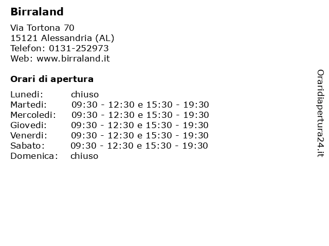 Birraland a Alessandria (AL): indirizzo e orari di apertura