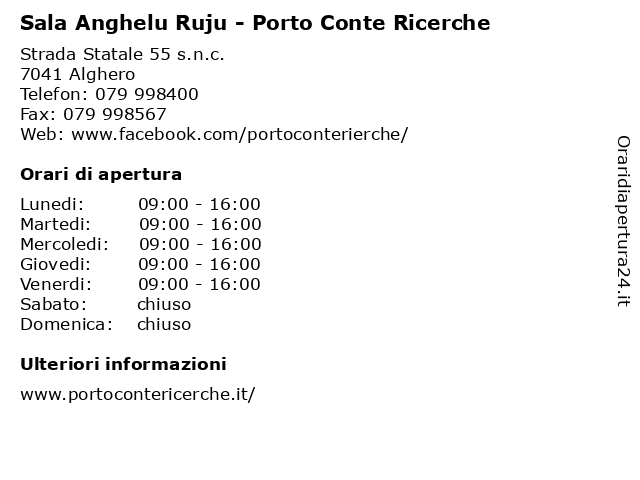 Sala Anghelu Ruju - Porto Conte Ricerche a Alghero: indirizzo e orari di apertura