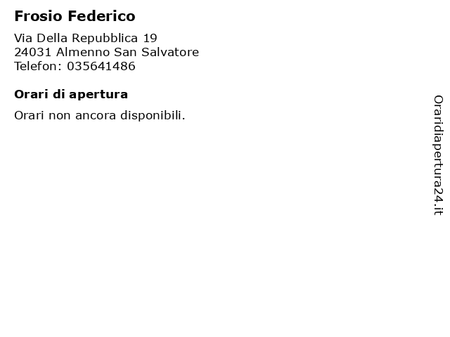 Frosio Federico a Almenno San Salvatore: indirizzo e orari di apertura