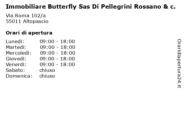 Immobiliare Butterfly Sas Di Pellegrini Rossano & c. a Altopascio: indirizzo e orari di apertura