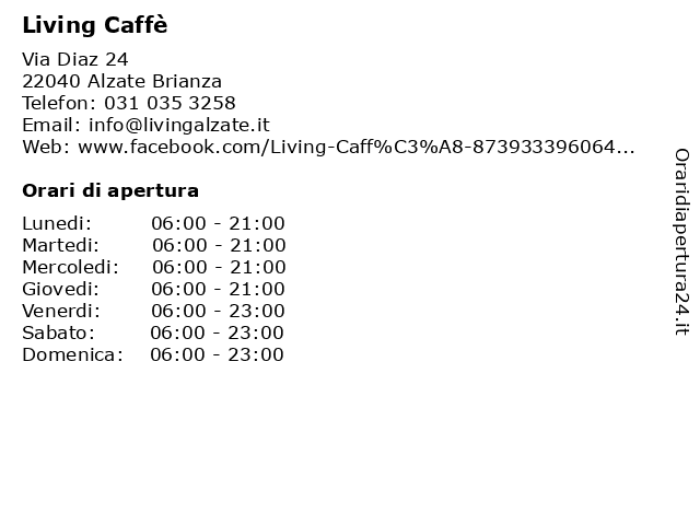 Living Caffè a Alzate Brianza: indirizzo e orari di apertura