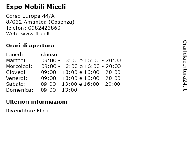 Expo Mobili Miceli a Amantea (Cosenza): indirizzo e orari di apertura