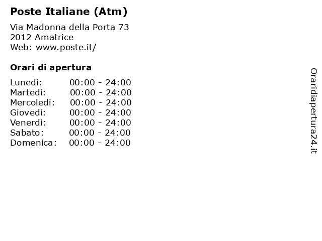 Poste Italiane (Atm) a Amatrice: indirizzo e orari di apertura