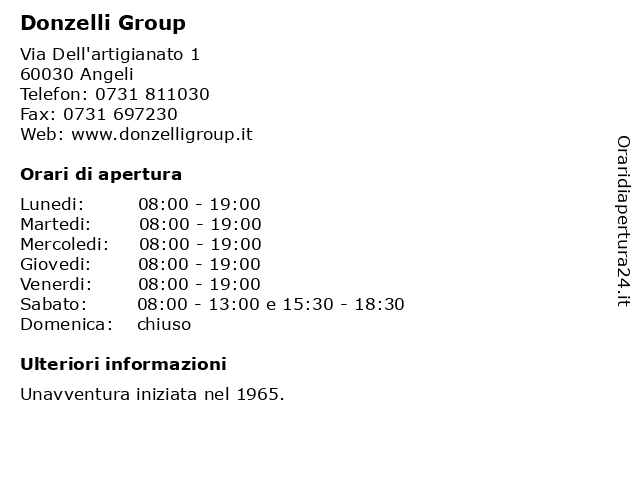 Donzelli Group a Angeli: indirizzo e orari di apertura