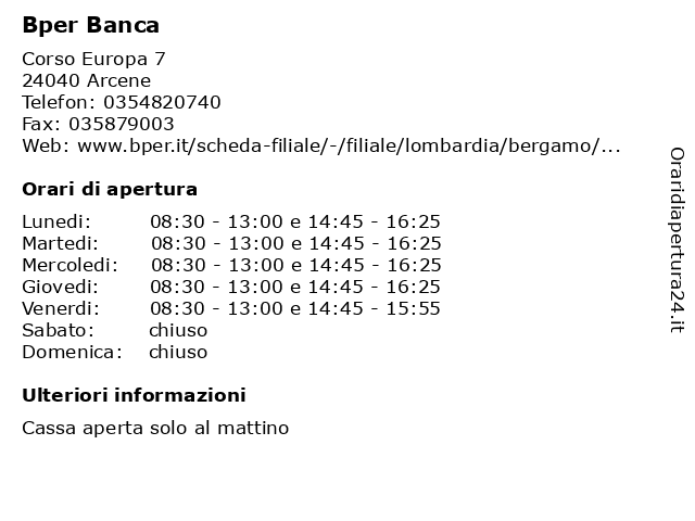 á… Orari Di Apertura Banca Popolare Di Bergamo Bancomat Corso Europa