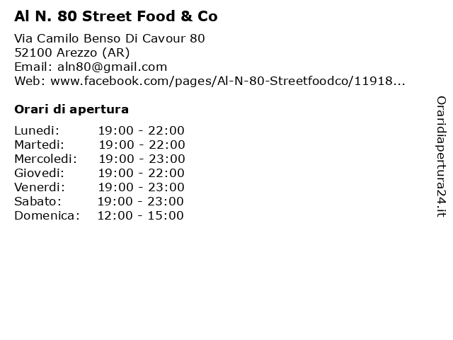 Al N. 80 Street Food & Co a Arezzo (AR): indirizzo e orari di apertura