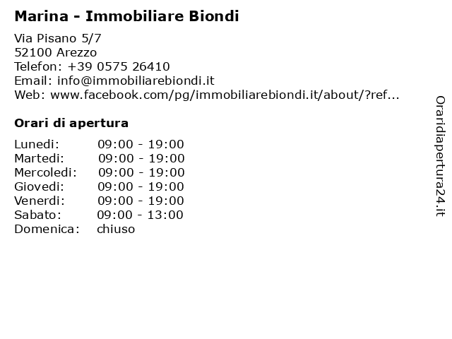 Marina - Immobiliare Biondi a Arezzo: indirizzo e orari di apertura