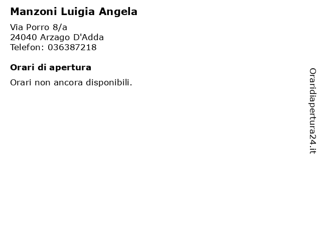 Manzoni Luigia Angela a Arzago D'Adda: indirizzo e orari di apertura