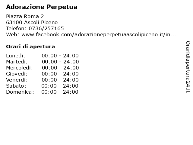 Adorazione Perpetua a Ascoli Piceno: indirizzo e orari di apertura