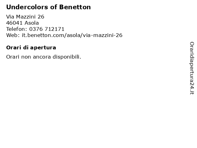 Undercolors of Benetton a Asola: indirizzo e orari di apertura