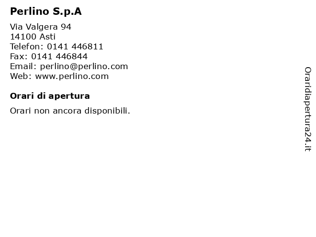 Perlino S.p.A a Asti: indirizzo e orari di apertura