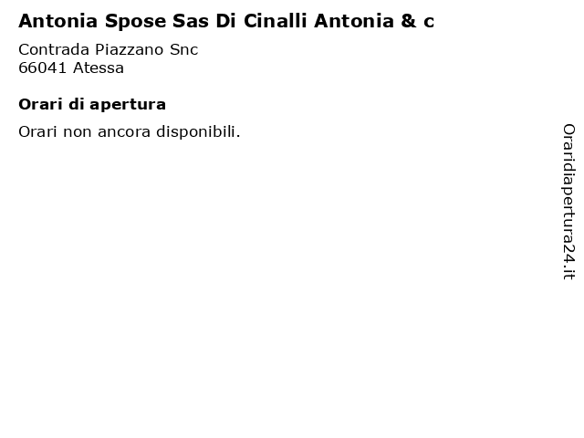 Antonia Spose Sas Di Cinalli Antonia & c a Atessa: indirizzo e orari di apertura