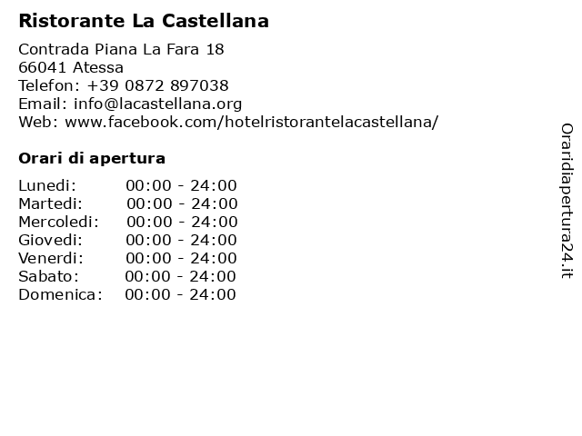 Ristorante La Castellana a Atessa: indirizzo e orari di apertura