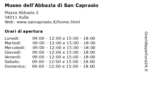 Museo dell'Abbazia di San Caprasio a Aulla: indirizzo e orari di apertura