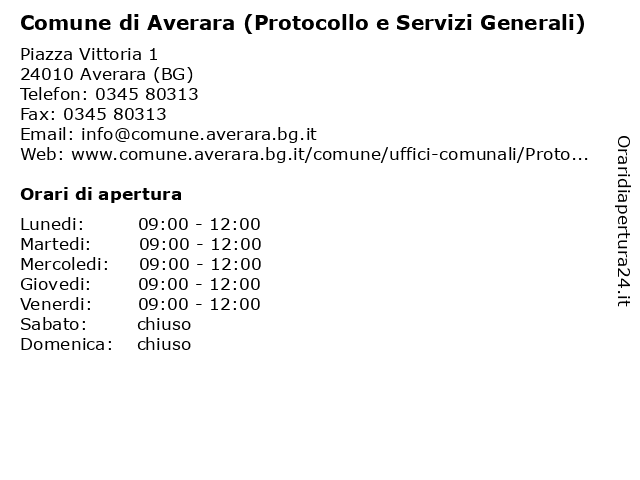 Comune di Averara (Ricevimento Amministratori) a Averara (BG): indirizzo e orari di apertura
