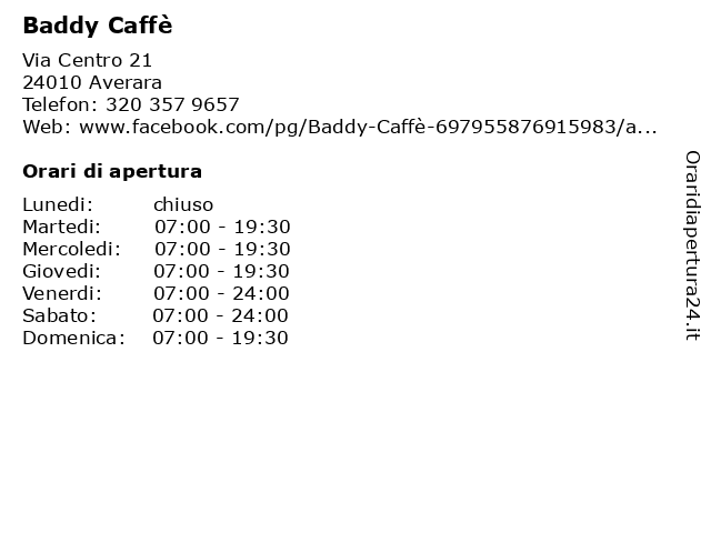 Baddy Caffè a Averara: indirizzo e orari di apertura