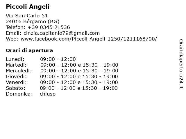 Piccoli Angeli a Bérgamo (BG): indirizzo e orari di apertura