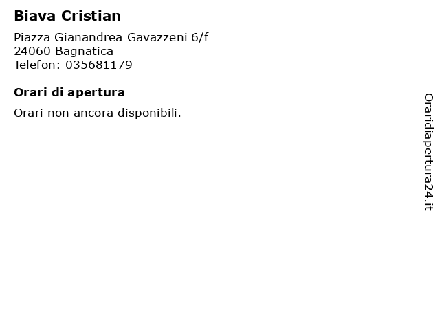 Biava Cristian a Bagnatica: indirizzo e orari di apertura