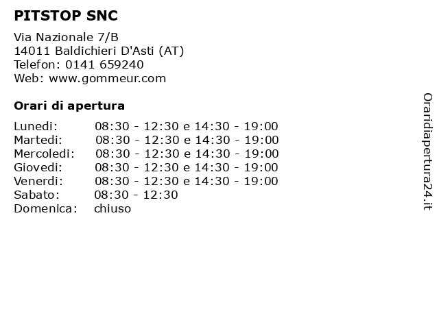 PITSTOP SNC a Baldichieri D'Asti (AT): indirizzo e orari di apertura
