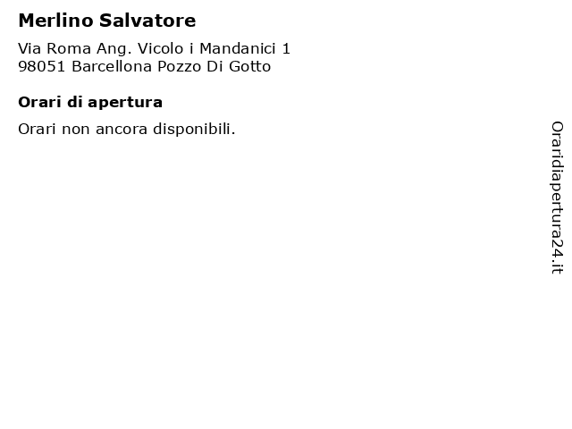 Merlino Salvatore a Barcellona Pozzo Di Gotto: indirizzo e orari di apertura