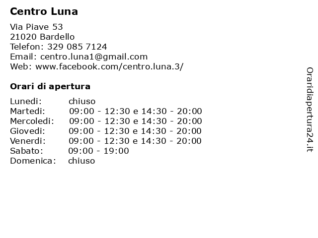 Centro Luna a Bardello: indirizzo e orari di apertura