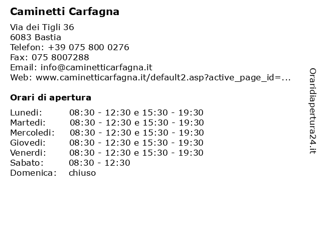 ᐅ Orari Caminetti Carfagna Via Dei Tigli 36 060 Bastia