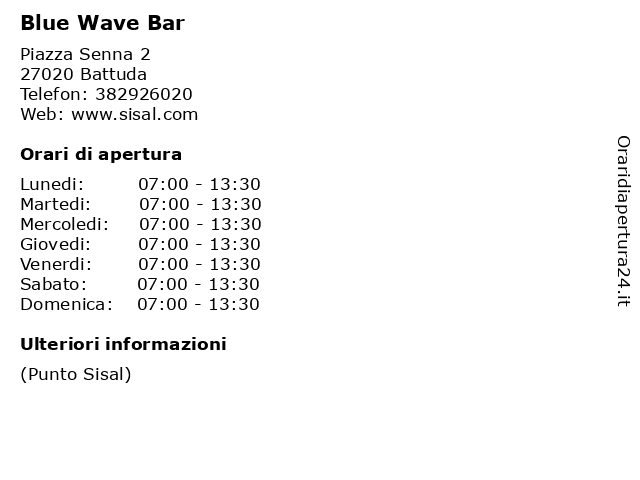 Blue Wave Bar a Battuda: indirizzo e orari di apertura
