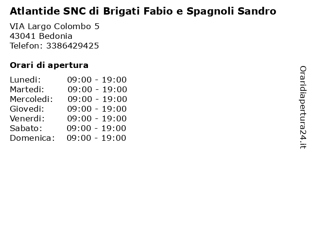 Atlantide SNC di Brigati Fabio e Spagnoli Sandro a Bedonia: indirizzo e orari di apertura