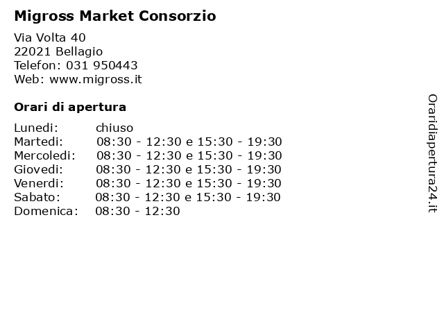 Migross Market Consorzio a Bellagio: indirizzo e orari di apertura