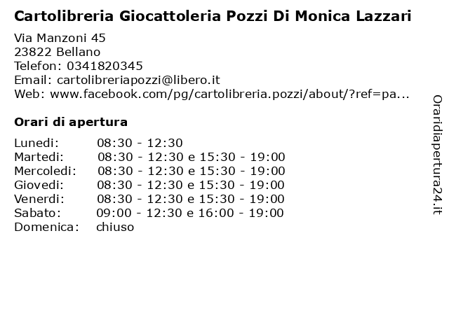 Cartolibreria Giocattoleria Pozzi Di Monica Lazzari a Bellano: indirizzo e orari di apertura