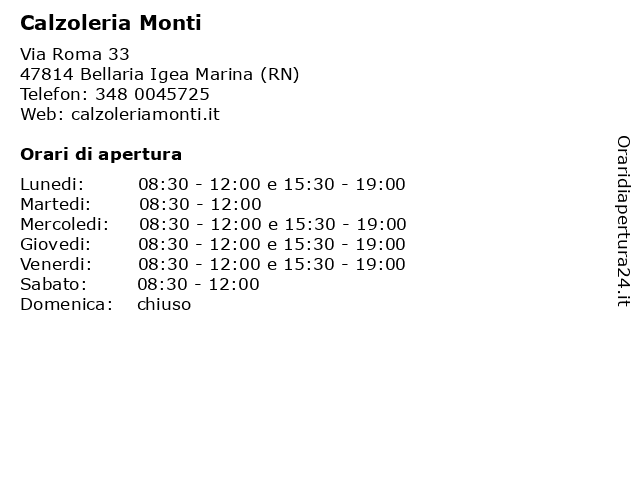 Calzoleria Monti a Bellaria Igea Marina (RN): indirizzo e orari di apertura