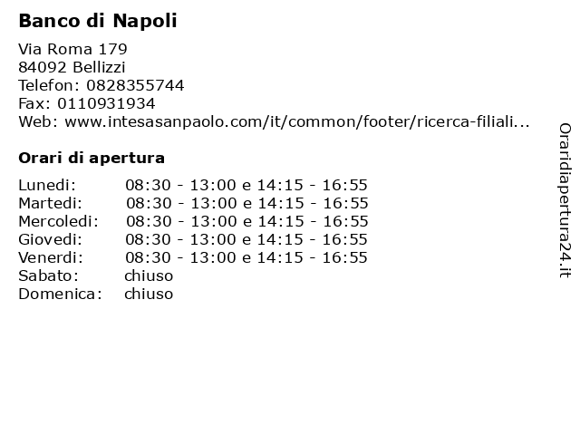 á… Orari Di Apertura Banco Di Napoli Via Roma