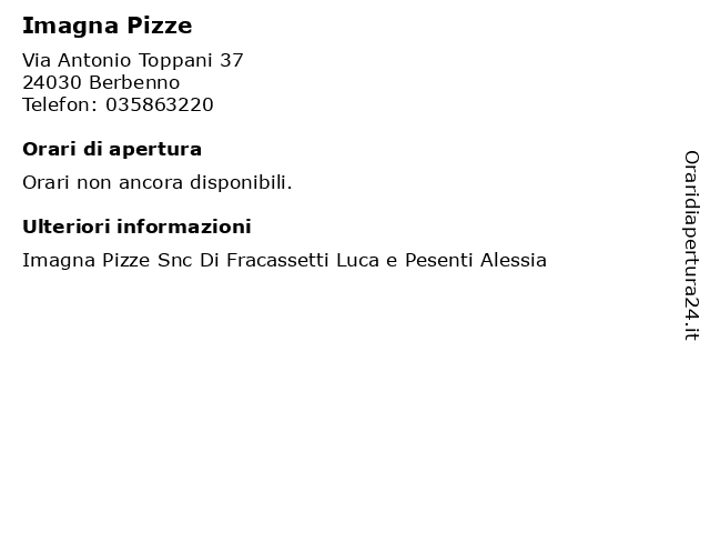 Imagna Pizze a Berbenno: indirizzo e orari di apertura