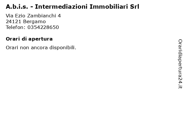 A.b.i.s. - Intermediazioni Immobiliari Srl a Bergamo: indirizzo e orari di apertura