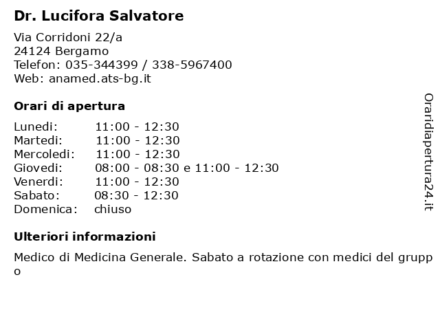 Ambulatorio Medico (Dr. Lucifora Salvatore) a Bergamo: indirizzo e orari di apertura