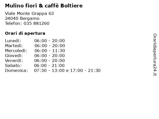 Mulino fiori & caffè Boltiere a Bergamo: indirizzo e orari di apertura