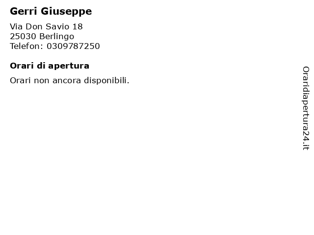 Gerri Giuseppe a Berlingo: indirizzo e orari di apertura