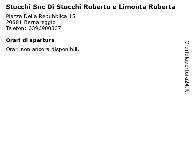 Stucchi Snc Di Stucchi Roberto e Limonta Roberta a Bernareggio: indirizzo e orari di apertura