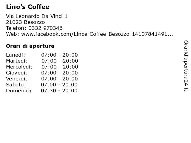 Lino's Coffee a Besozzo: indirizzo e orari di apertura