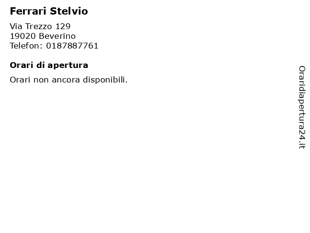 Ferrari Stelvio a Beverino: indirizzo e orari di apertura
