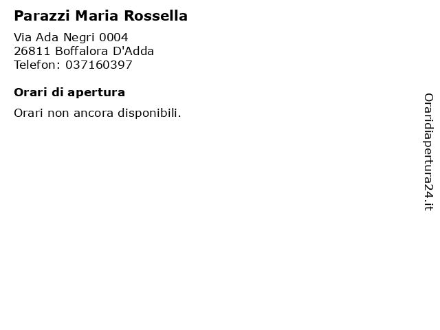 Parazzi Maria Rossella a Boffalora D'Adda: indirizzo e orari di apertura