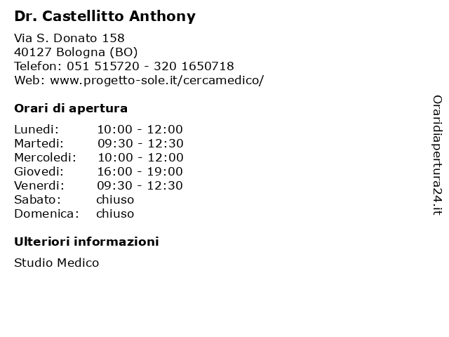 Dr. Castellitto Anthony a Bologna (BO): indirizzo e orari di apertura