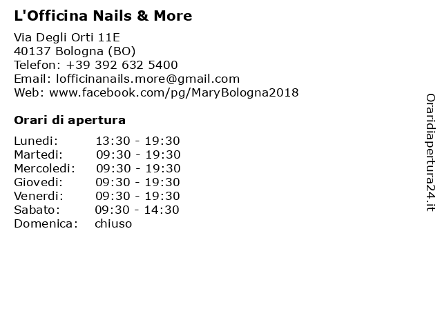 L'Officina Nails & More a Bologna (BO): indirizzo e orari di apertura